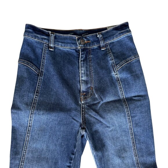 We the Free People Riley Seamed Skinny Blue Jeans Size 26 - Picture 2 of 14